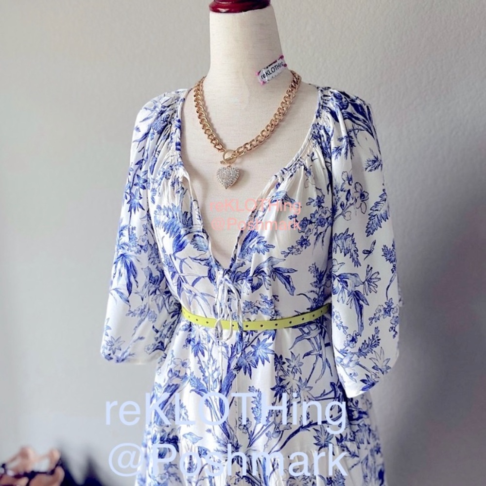 H&M A-line Spring Floral Raglan-sleeved Dress - Picture 4 of 14